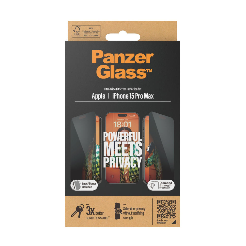 PanzerGlass iPhone 15 Pro Max Privacy Screen Protector