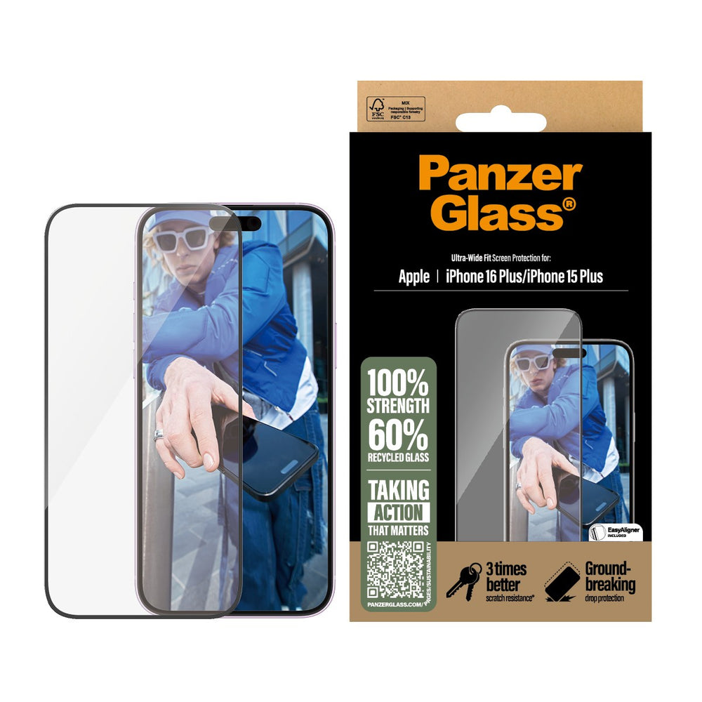 PanzerGlass iPhone 16 Plus / 15 Plus skärmskydd