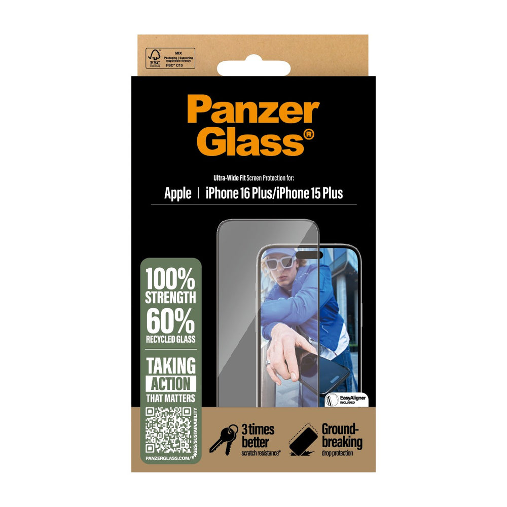 PanzerGlass iPhone 16 Plus / 15 Plus skärmskydd