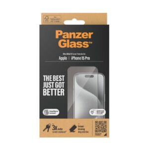 PanzerGlass | Screen Protector | iPhone | iPhone 15 pro | Tempered glass | Clear