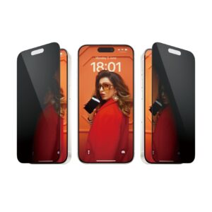 PanzerGlass | Screen protector | Apple | iPhone 15 Pro | Glass | Black | Ultra-Wide Fit w. EasyAligner